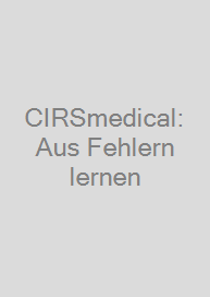 Cover CIRSmedical: Aus Fehlern lernen