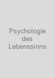 Cover Psychologie des Lebenssinns