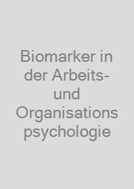 Cover Biomarker in der Arbeits- und Organisationspsychologie