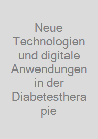 Cover Neue Technologien und digitale Anwendungen in der Diabetestherapie