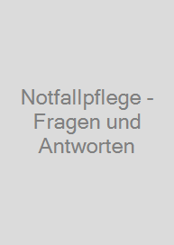 Cover Notfallpflege - Fragen und Antworten