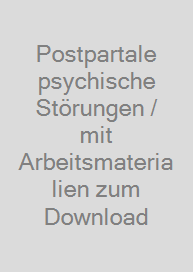 Cover Postpartale psychische Störungen / mit Arbeitsmaterialien zum Download