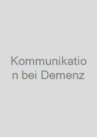 Cover Kommunikation bei Demenz