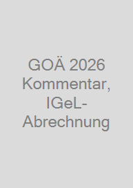 Cover GOÄ 2026 Kommentar, IGeL-Abrechnung